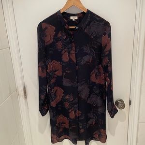 ARITZIA Wilfred 100% silk floral tunic dress